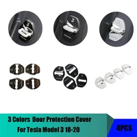 for tesla model 3 17 22 car door lock protection cover trim 4pcs
