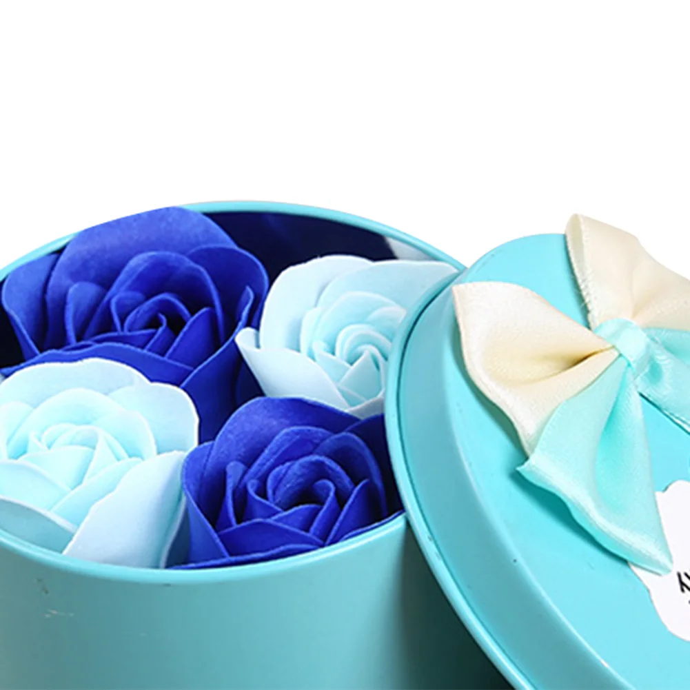 4pcs/set Rose Bath Body Flower Floral Soap Scented Essential Wedding Valentine'S Day Gift Holding flowers | Красота и здоровье