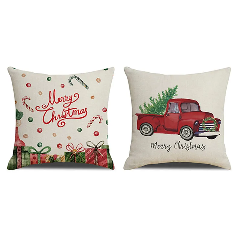 Рождественская наволочка для подушки прочный и удобный льняной чехол домашнего