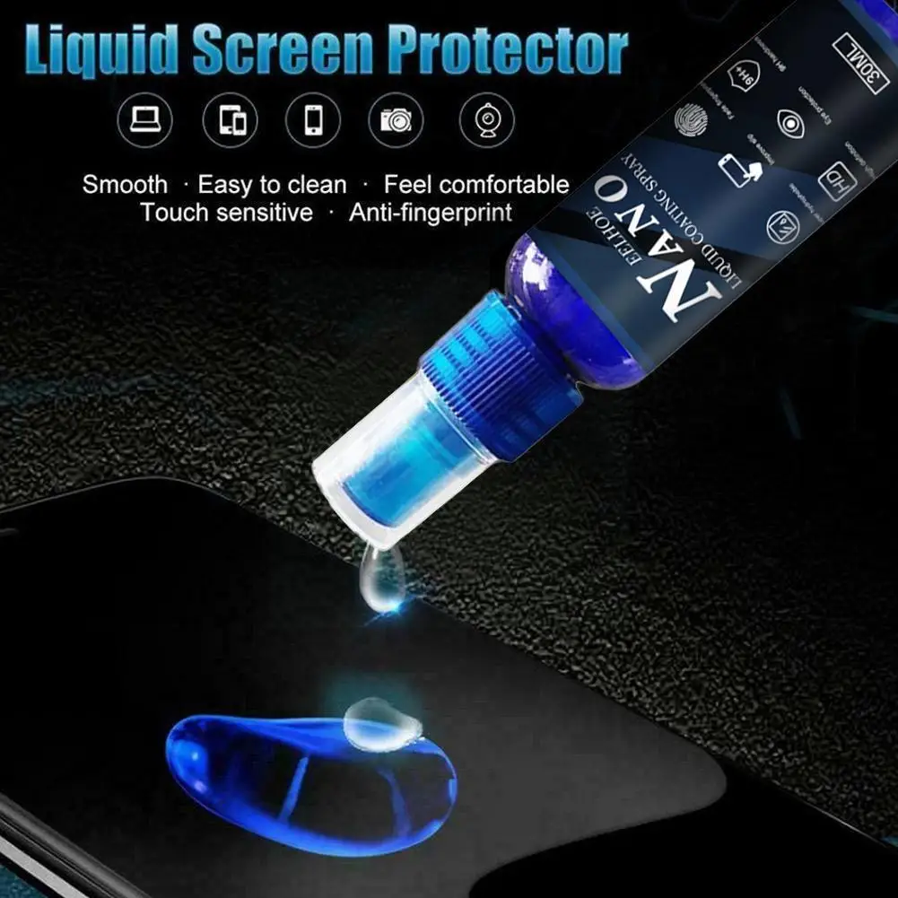 

30ML Liquid Screen Protector Film Spray Kras Reparatie Oleophobic Agent Coating Coating Mobiele Oplossing Telefoon Spary