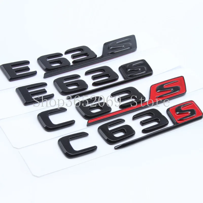 

C63 E63 S63 C63S E63S S63S Letters Emblem S Badge Car Trunk Nameplate Logo for Mercedes Benz AMG Series 2015 2017 Glossy Black