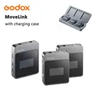 Беспроводной петличный микрофон Godox MoveLink M1 M2, 2,4 ГГц, двухканальный микрофон для камеры, телефона, Type C, Lightning, мобильного видео