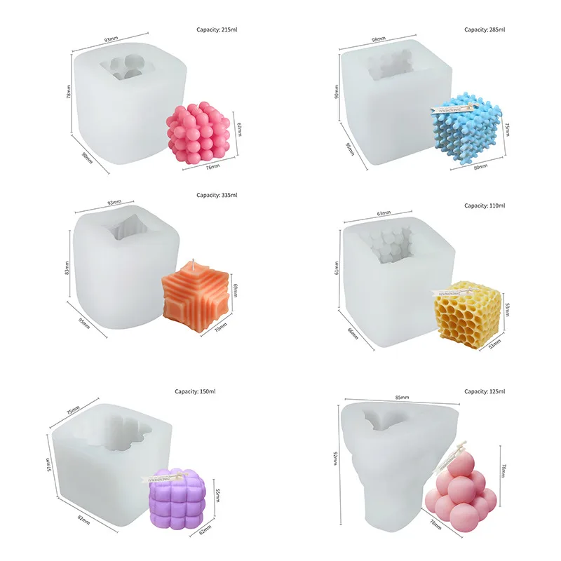 

1Pc New 3D Square Honeycomb Pattern Candle Mold Handmade Scented Candle DIY Art Candle Silicone Mold Gypsum Soap Molds Hot 2021