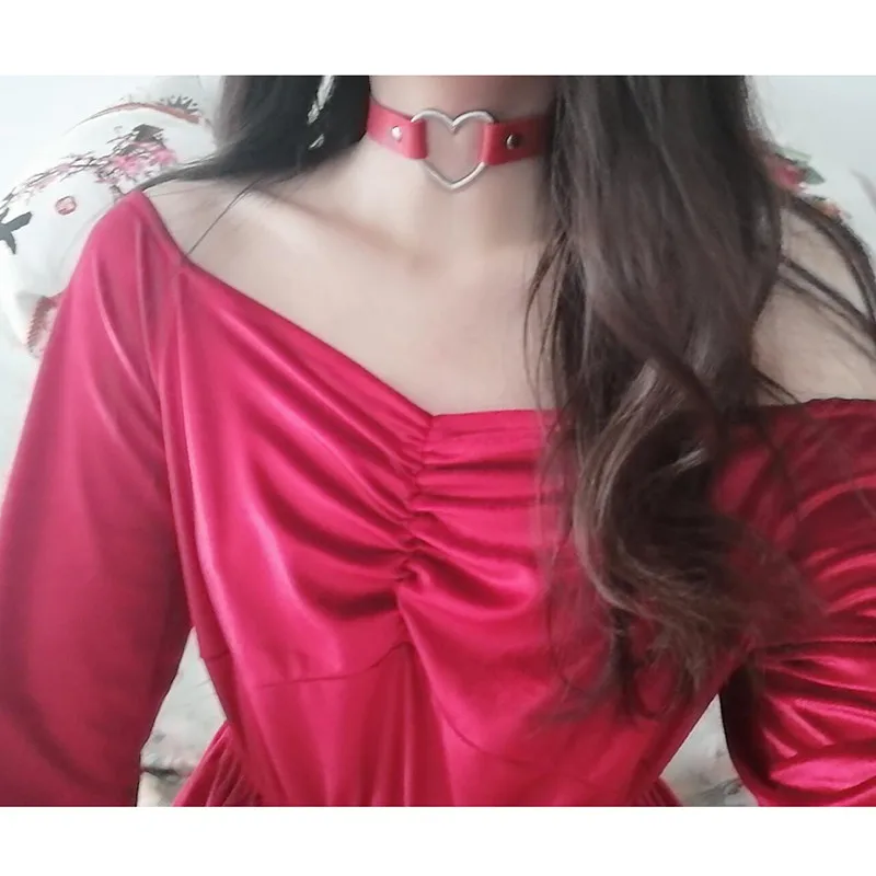 В винтажном стиле Цвет красный черный утепленное бархатное платье Мода для