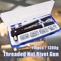 110pcs threaded nut rivet gun m3 m8 insert tool with non slip handle set riveter rivnut nutsert kit convenient easy to use