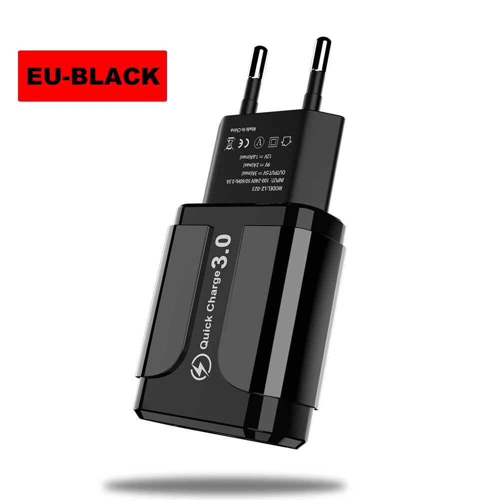Black charger EU Зарядное устройство Vanniso 5V 3.1A 18W quick charge 3,0 для iphone X Samsumg S8 A50 huawei Xiaomi note 8 qc3.0, настенный адаптер для смартфона - Тип штекера: Black charger EU
