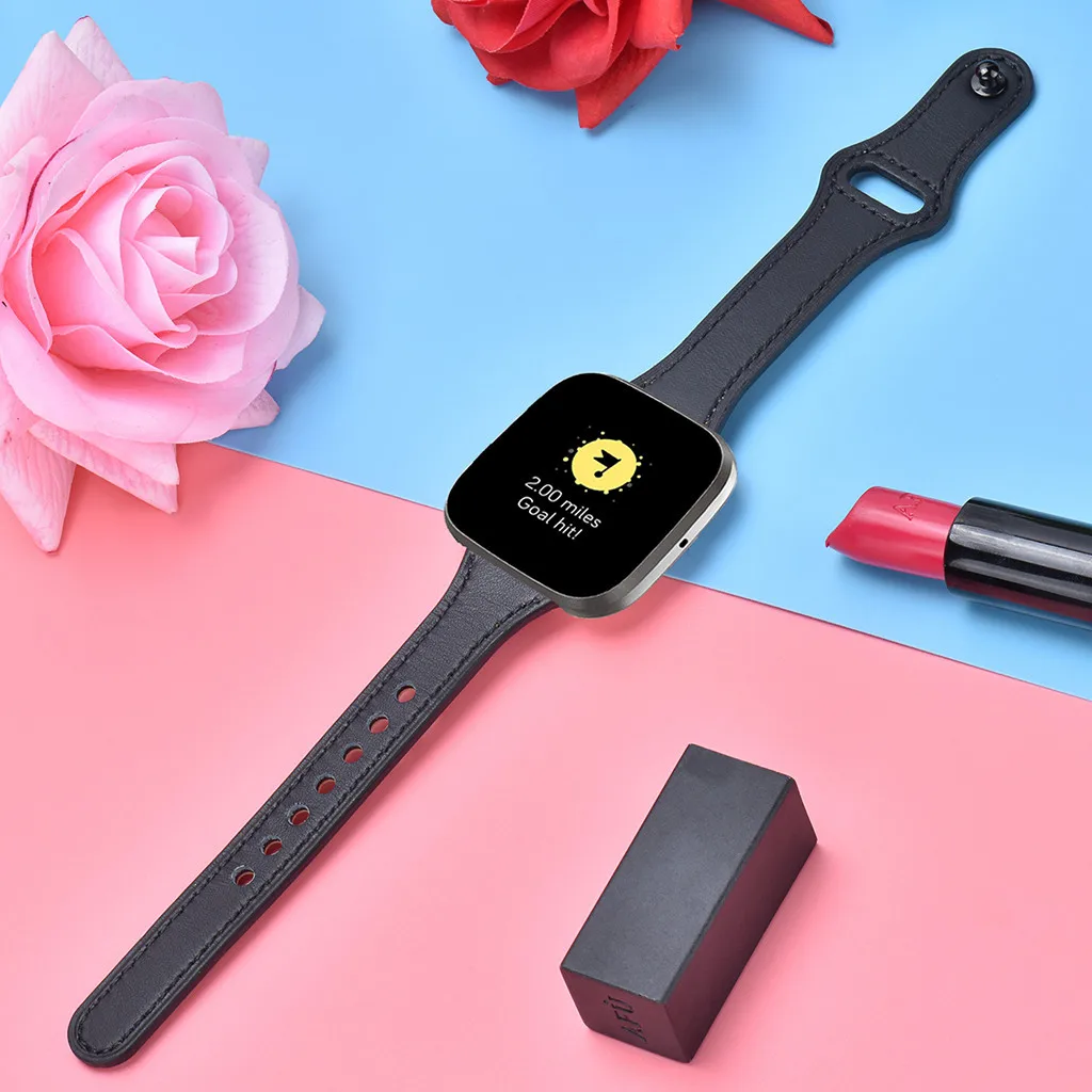 Замена браслета роскошный кожаный ремешок для Fitbit Versa 2 Смарт часы ремешок сменный браслет наручных часов ремешок для умных часов Ремешок