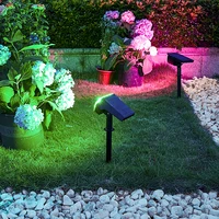rgb solar led lawn light outdoor waterproof solar spotlights for garden decoration 108 48 led adjustable 2 in 1 landscape lights