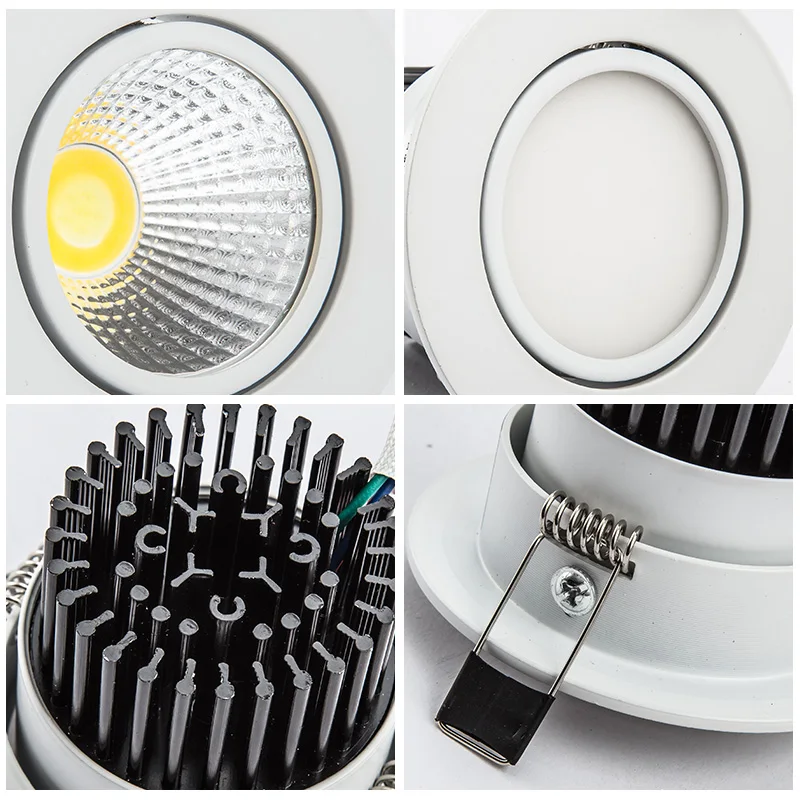 Luz descendente Led de 5w, 7w, 9w, 12w, 15w, 18w, foco blanco regulable, cob, CA, 110v, 220v, accesorios de iluminación, luces abajo empotradas, luz interior