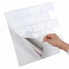 Самоклеящаяся самоклеящаяся Съемная наклейка на кухонный брызговик для ванной 3D настенная наклейка обои плитка в метро белая