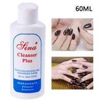 60ml uv nail art clean degreaser liquid removes excess gel enhances shine cleanser cleansing gel remover solvent cleaner