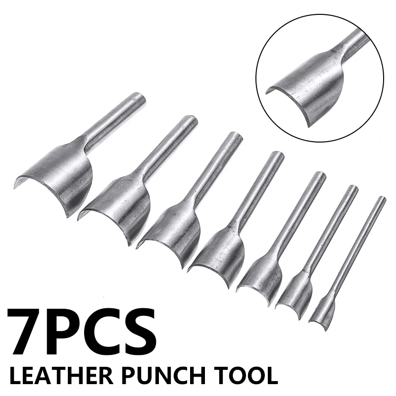 

7pcs/set Leather Craft Half-Round Strap Belt End Punch Wallet Angle Arcuate Corner Cutter DIY Handwork Tools
