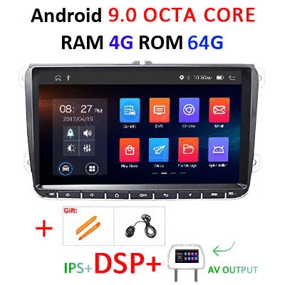 Android 10 2 Din 4 г+ 64 г 8 ядерный автомобильный dvd Мультимедиа Радио gps аудио для VW polo golf 5 6 passat B6 B7 cc tiguan skoda/Seat DSP ips - Цвет: 4G 64G IPS DSP FULL