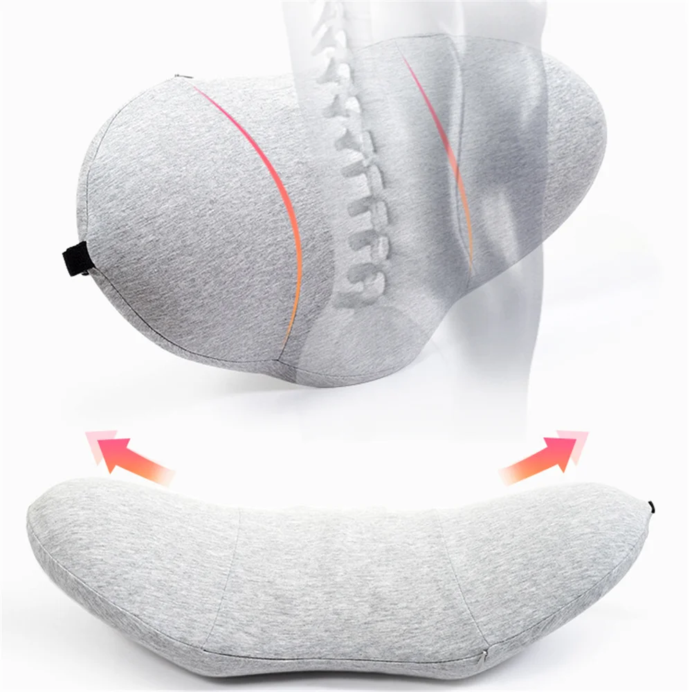 Memory Foam Lumbar Pillow Rollable Pregnant Waist Pad Washable Support Backrest Mat Bed Cushion Detachable Back | Дом и сад