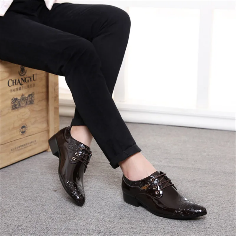 

Coiffeur Patent Leather Shoes Wedding Dress Luxury Office Shoes Men Classic Italian Brand Prom Shoes Men Wedding Big Size 44