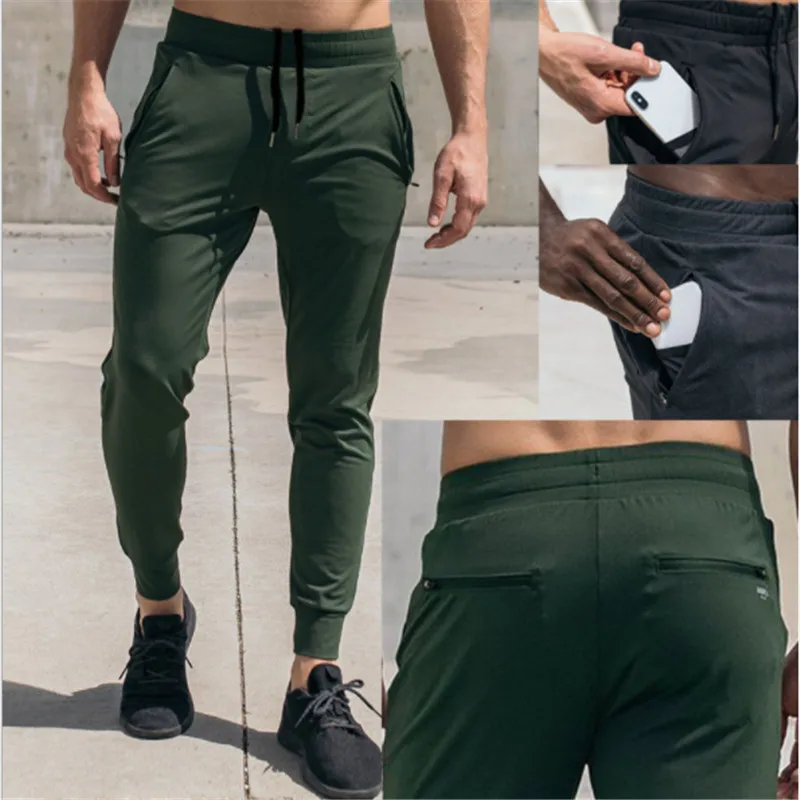 Мужские тренировочные джоггеры повседневные спортивные штаны на молнии с