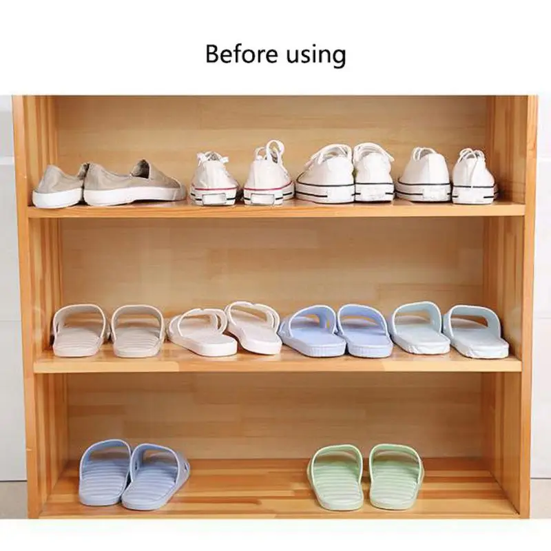 10 шт. практичный Регулируемый органайзер для обуви подставка слот экономии