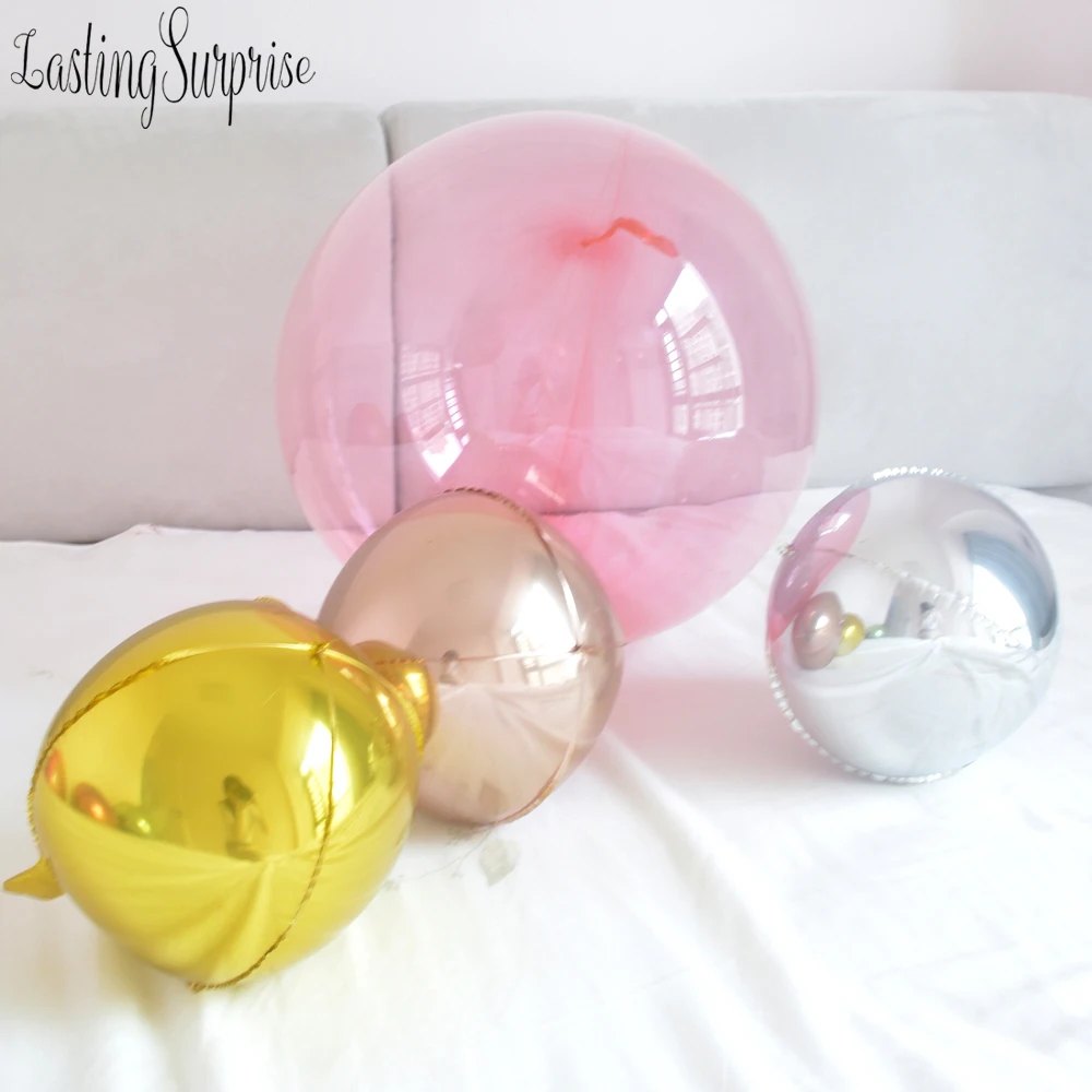 Шары из фольги 4D 2 шт. большие круглые шарики в форме сферы алюминиевая фольга