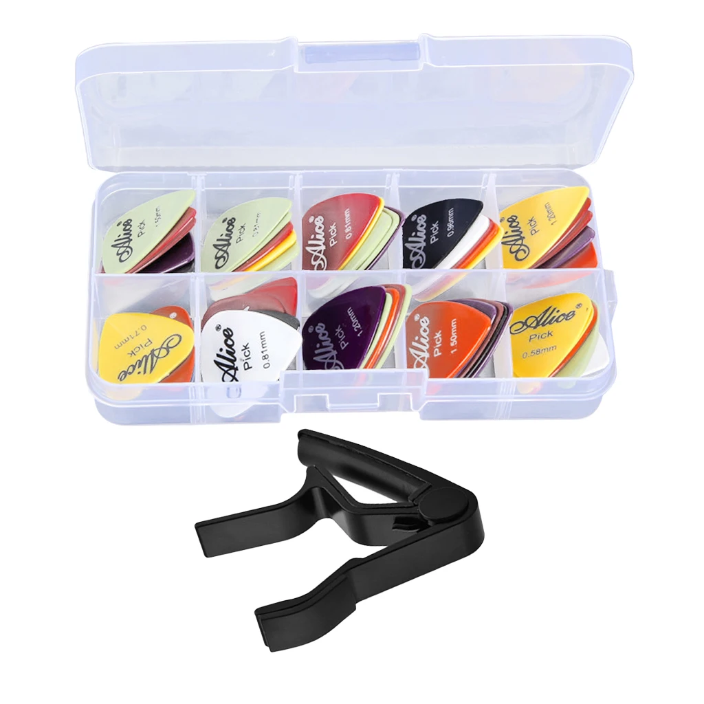 gitarre pick plektrum set mit capo kapo für akustische gitarre elektrische gitarre free global shipping