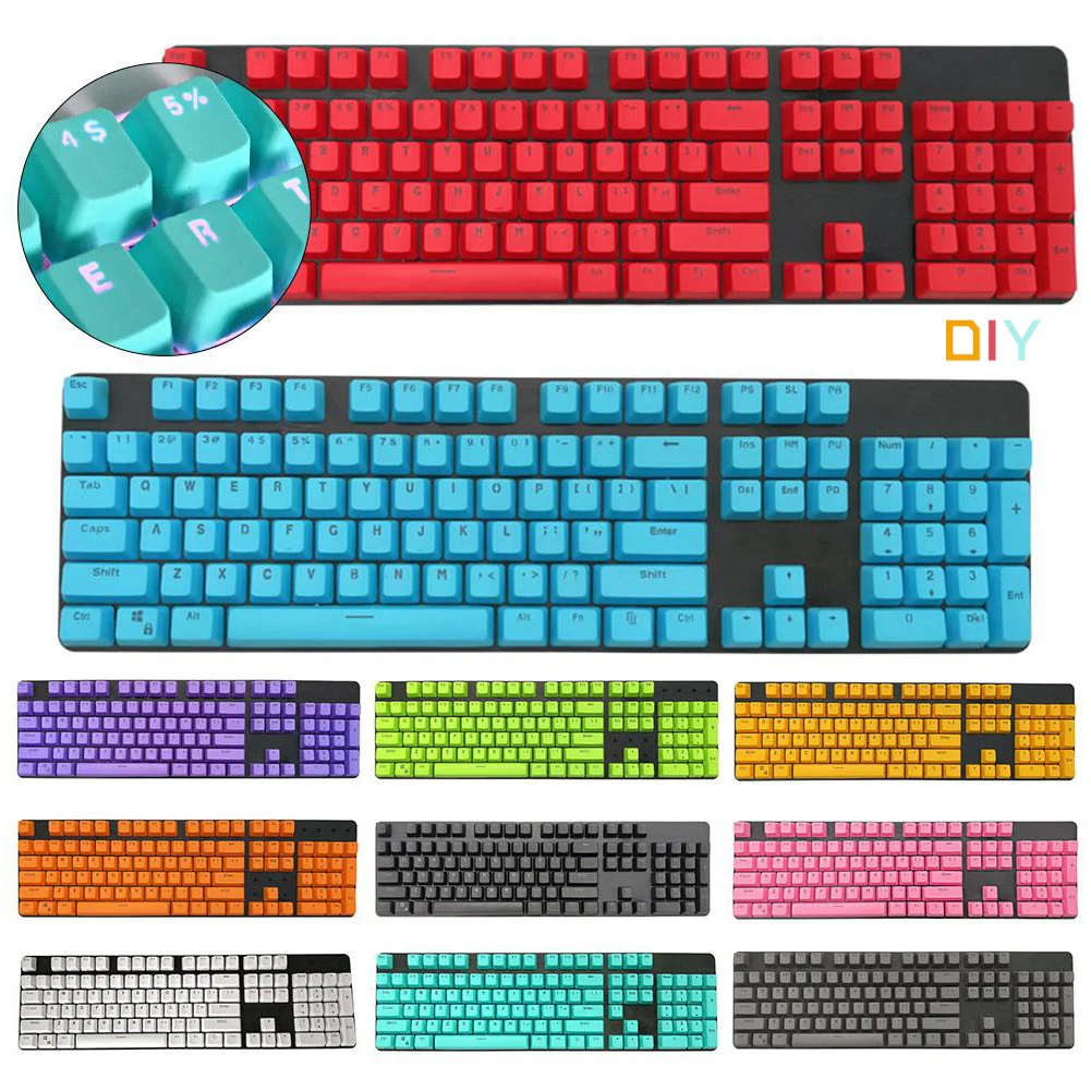 

Keyboard Mx 104 Pbt Keycap Set Oem Profile Keycaps Drop For Mechanical Smart 16 Color Light Transmission Personality Wholesale