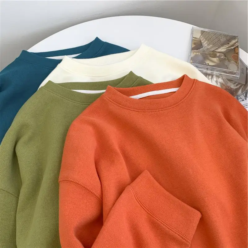 

Peacock Blue Round Neck Solid Color Pullover Long-sleeved Hoodie Women Autumn And Winter New Casual Women's Hoodie Sweatshirt