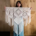 Новый Элегантный Богемный гобелен макраме настенный шикарный геометрический художественный Тканый гобелен ручной работы для украшения дома и гостиной