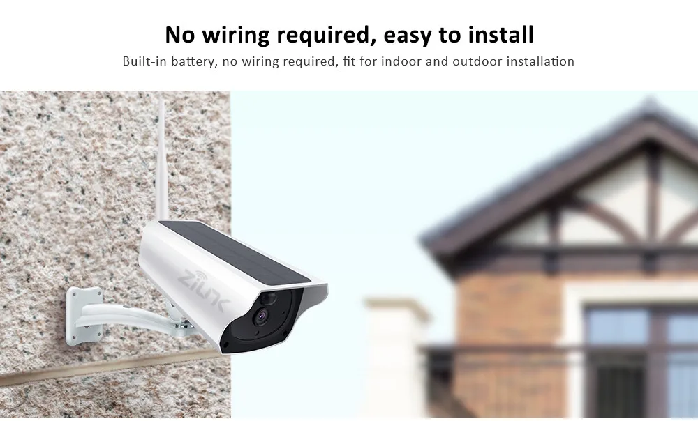 ZILNK Solar Camera Outdoor Wireless WIFI CCTV 1080P 2.0MP HD Waterproof Security Surveillance Solar Power IP Camera Cloud