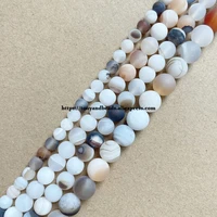 natural stone matte white sardonyx stripes agate round loose beads 6 8 10 mm pick size for jewelry making diy