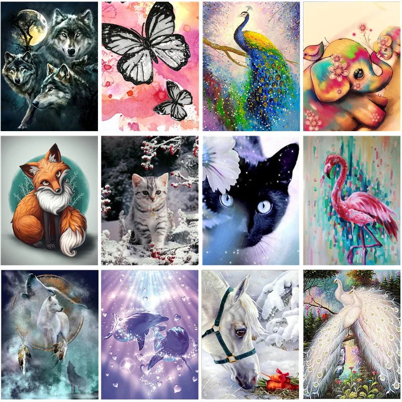 Алмазная живопись 5D сделай сам картина с животными полная вышивка крестиком