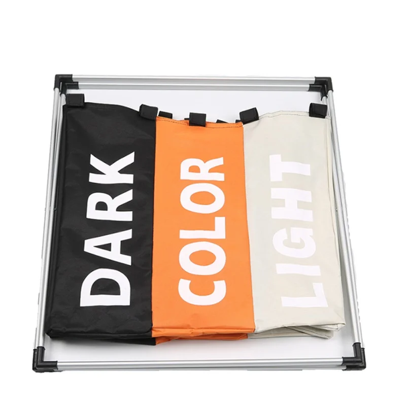 

Collapsible Cloth Laundry Basket Hamper Sorter Basket Bin Foldable 3 Sections Washing Storage Dirty Clothes Bag Organizer