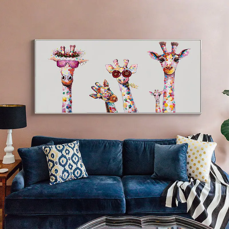 

Animal Wall Decoration Canvas Prints Picture Giraffe Family Painting for Living Room Bedroom Home Decor Posters Cuadros Unframed