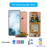 100 original 6 7 lcd display for samsung galaxy a80 a805 sm a805f lcd display touch screen digitizer assembly with frame