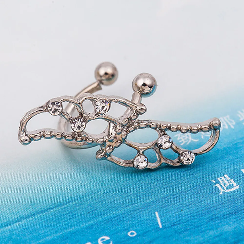 Женские серьги-клипсы с крыльями бабочки элегантные одиночные украшения для