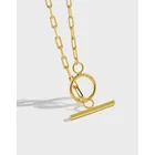 Колье женское из серебра 925 пробы с круглой пряжкой