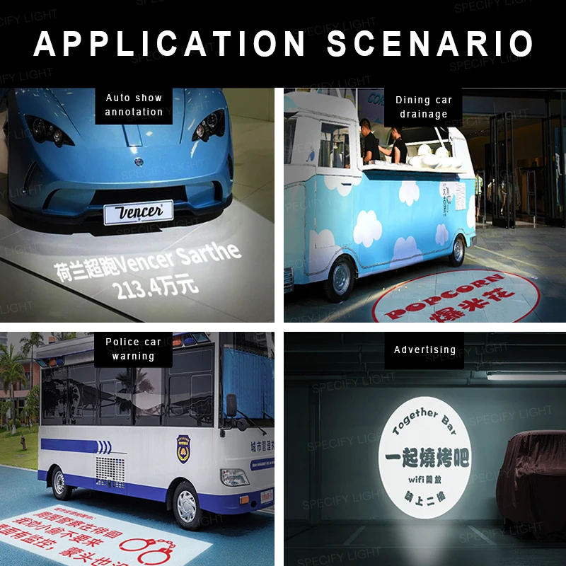 Проектор логотипа устанавливаемый на автомобиле 12 В 24 гобо с изображением узоров