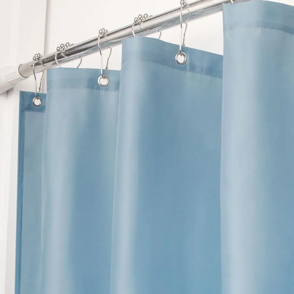 

VCVCOO Водонепроницаемая душевая занавеска или подкладка с крючками ткань полиэстер без плесени синяя занавеска для ванной для гостиничного ...