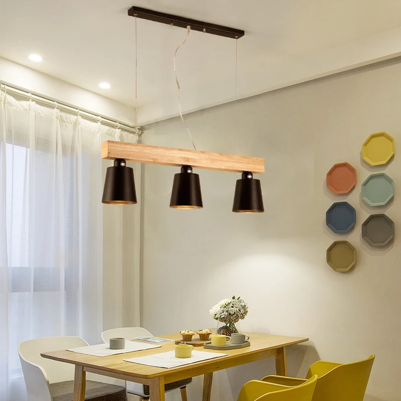 Подвесной светильник в скандинавском стиле с тройным металлическим абажуром