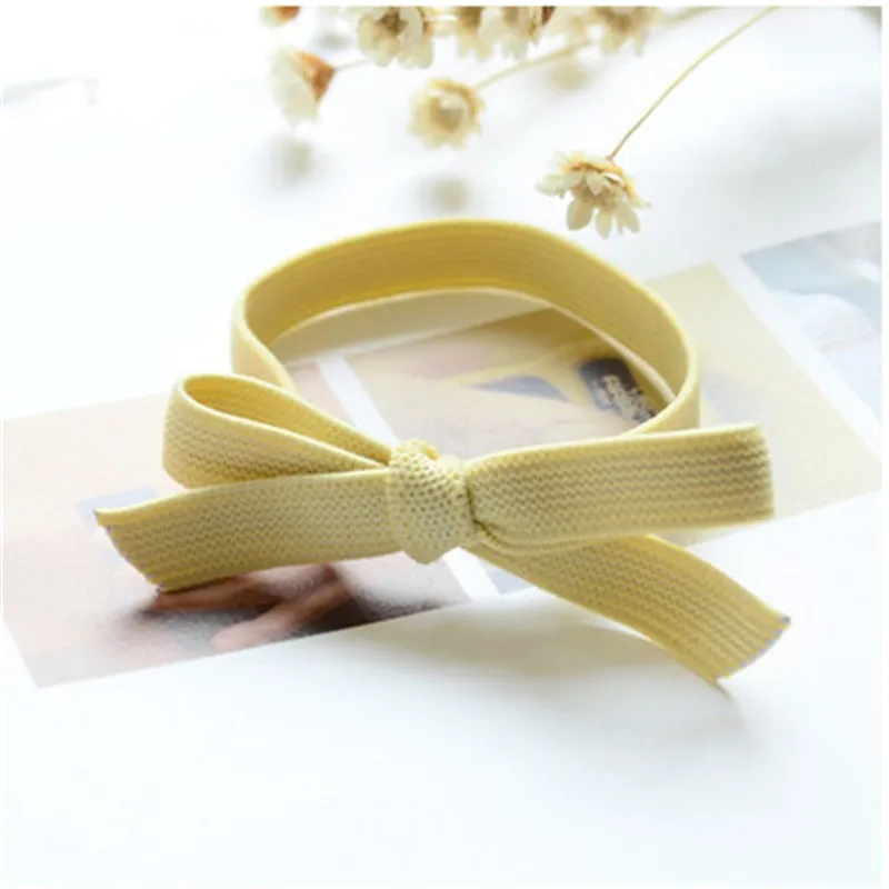 Solid Bow Knot Hair Bands Hot Sale Colorful Lowest Price For Beautifully Women Girl Elastic Ties Band Rope wholesale | Красота и