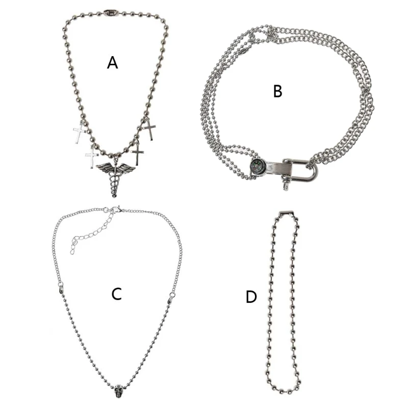 Кадуцей символ медицины Подвеска Крест из черепов Цепочки и ожерелья Для женщин