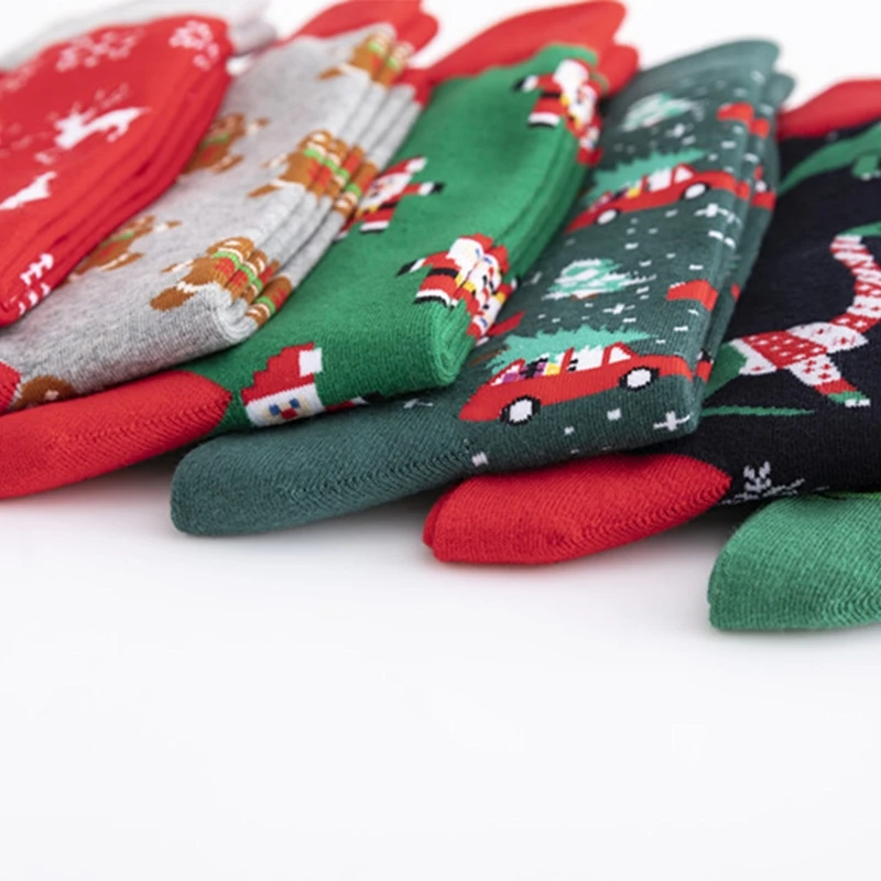

Men Christmas Holiday Cotton Crew Socks Colorful Santa Dinosaur Print Stockings 10.20 New