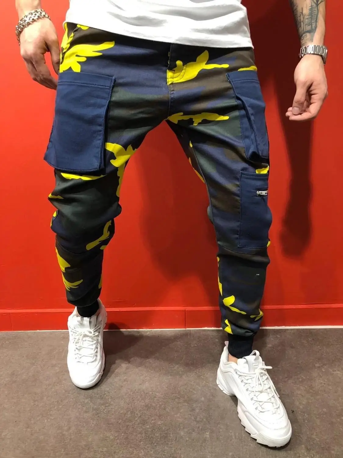 

2020 popular European and American sports slim hip hop camouflage printing fashion men's pants