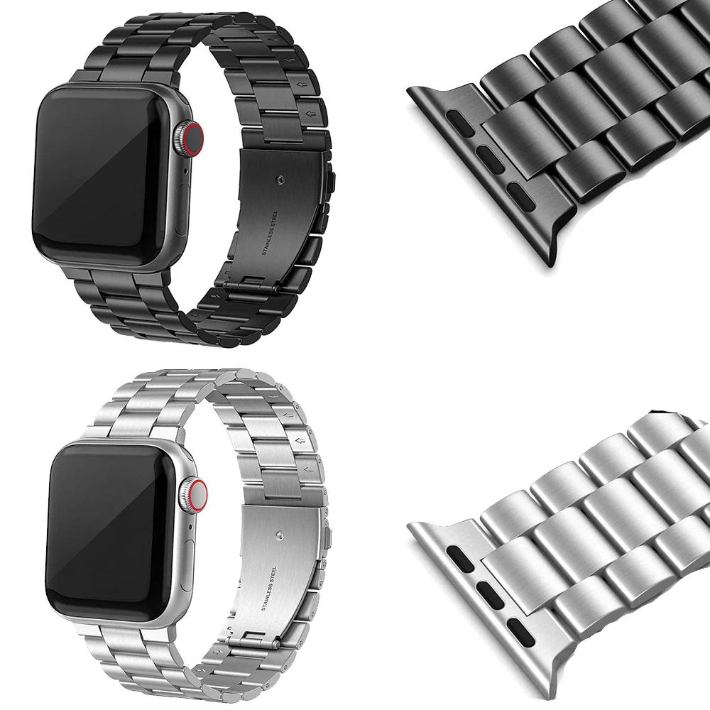 

Used for Apple Watch7 6 5 4 3 21 Stainless steel bracelet with integrated buckle strap series 38/42/40/44MM metal bracelet