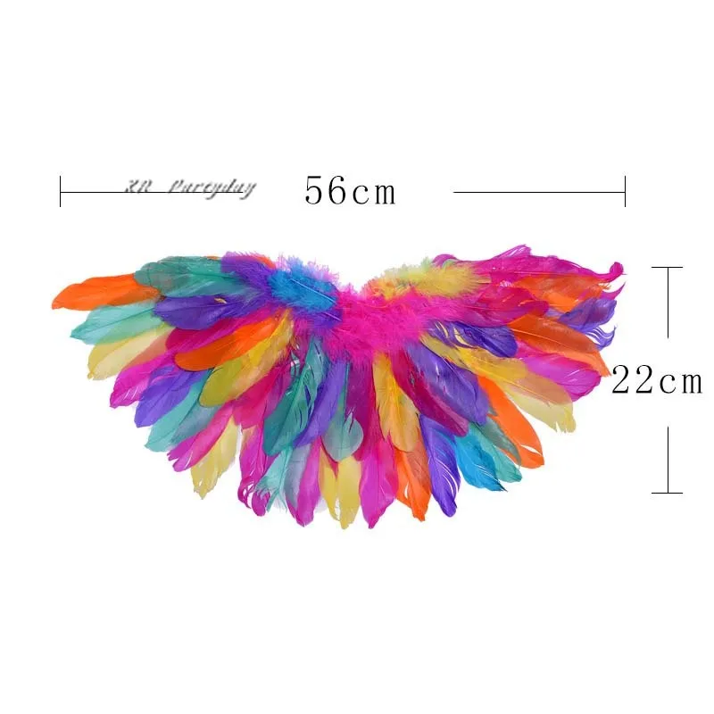 40*19cm / 56*22cm Adults Kids Feather Fairy Angel Wings Hen Night Party Event home decor birthday | Дом и сад