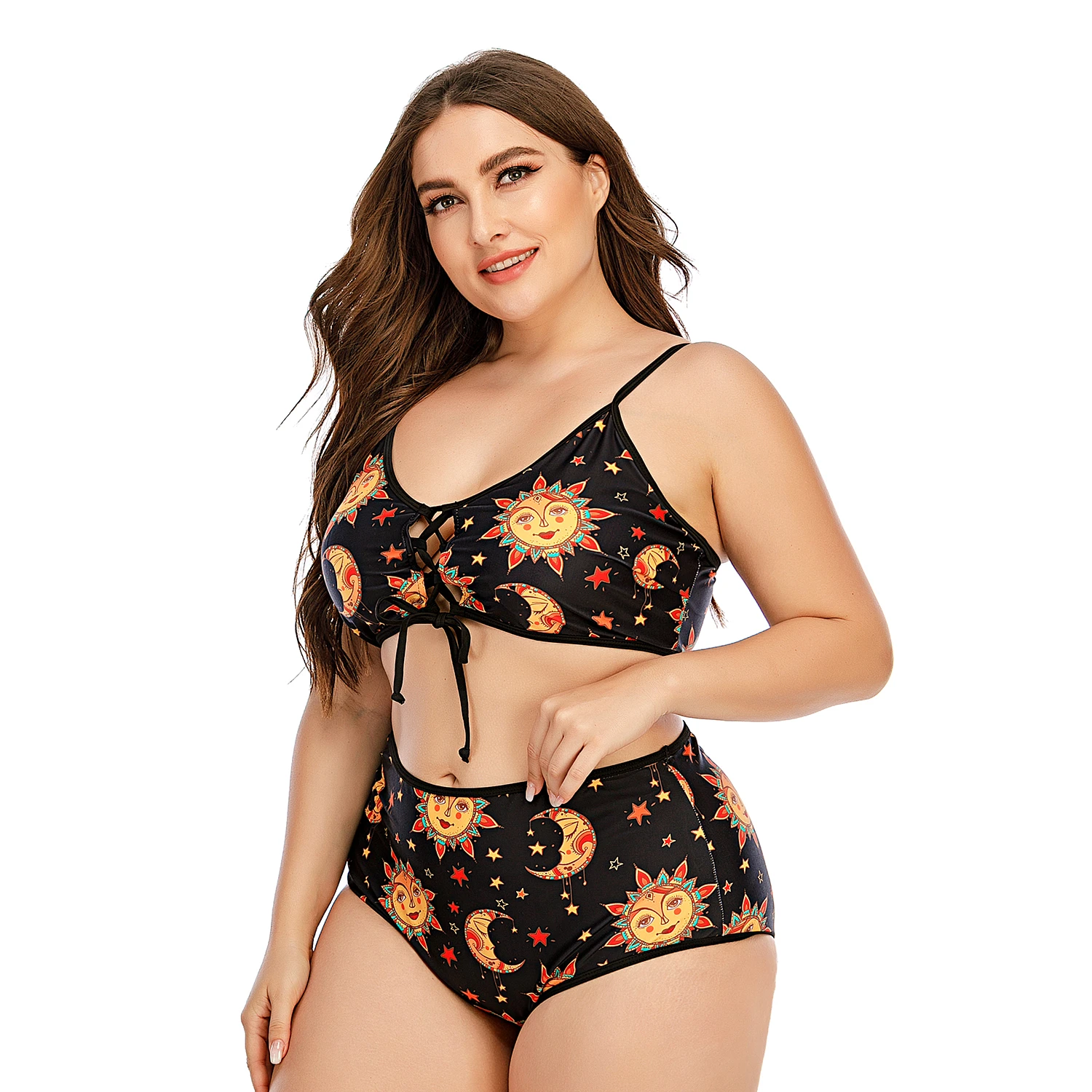

Super Plus Size Two Piece Tankini Swimsuit Women 2021 Retro Swimwear Large Swimming Suit For Ladies Dress Skirt With Shorts