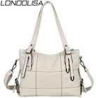 Летняя Пляжная сумка LONOOLISA, белые сумки с ручкой сверху, кожаные сумки, женские сумки, дизайнерская женская сумка через плечо