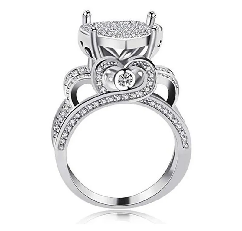 Винтажное кольцо в форме сердца с бриллиантом cz ювелирные изделия из