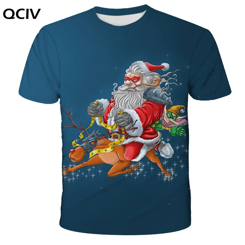 

Santa Claus 3D Christmas T-shirts Kids Boys Clothes Funny T shirts Casual 3D Snowman Halloween Party Short Sleeve Summer Tops