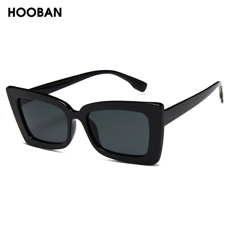 

HOOBAN винтажные прямоугольные женские и мужские солнцезащитные очки модные брендовые дизайнерские солнцезащитные очки «кошачий глаз» женск...