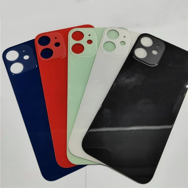 

Стеклянная крышка корпуса для iPhone 12 12Mini с большим отверстием, задняя крышка аккумулятора, задняя крышка корпуса, запасные части