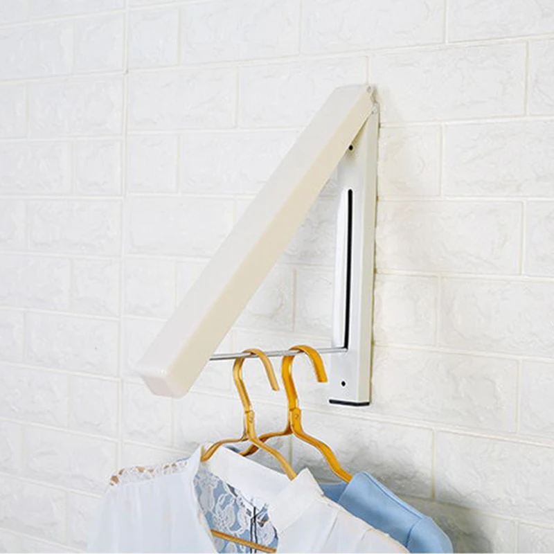 Wall Mounted Clothes Airer Washing Line Coat Shirt Dryer Folding/Pull Out Wall Hanger Space Saving Clothes Cupboard Storage Or